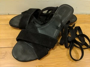 Marc Fisher schwarze Finlie Wildleder Schnürsandalen Gladiator Ballerinas Größe 8,5M - Bild 1 von 9