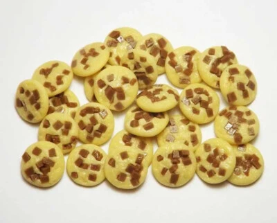 MONSTERMAGNETS Barbi Dollhouse Miniature Food Mini Cookies Chocolate Chip Jumbo Lot 👻🧲 6pc