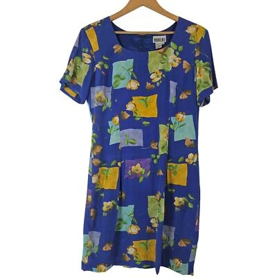 Robbie Bee Silk floral 90's print dress teachercore, size 10 - Image 1 of 4
