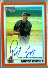 2010 Bowman Chrome Prospects Orange Refr #BCP97B Patrick Schuster Auto /25