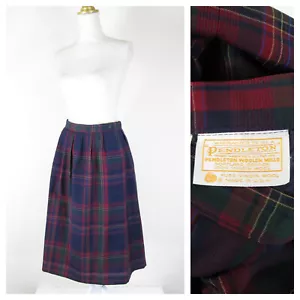 Pendleton Vintage Tartan karierte Wolle plissiert eine Linie Schulmädchen Midi Rock 10 - Bild 1 von 11