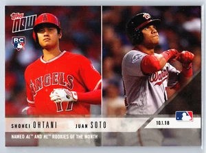 RED HOT 2018 TOPPS NOW #824, OHTANI, SOTO ROOKIE, ROOKIES OF THE MONTH, 10.1.18 - Picture 1 of 2