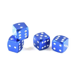 4x Blue Abs Dice Valve Stem cap 1.2cm×1.2cm for Cartruck Bike Motorcycle Atv - Picture 1 of 5