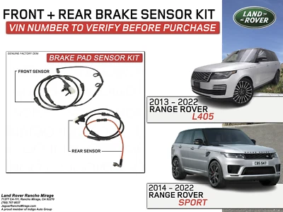 KIT SENSOR PASTILLA FRENO DELANTERO + TRASERO LAND ROVER ORIGINAL RANGE ROVER SPORT (VIN) Foto 1 de 2