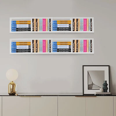 5 PCS Wall Mount Media Storage Rack CD DVD Organizer Metal Floating Shelf White - Image 1 of 4
