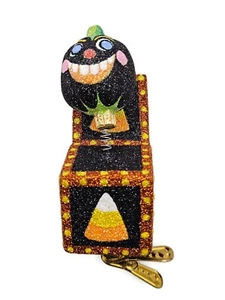 Patricia Breen Jolly Surprise Jack-o-Lantern Black Pumpkin Halloween Ornament - Picture 1 of 6