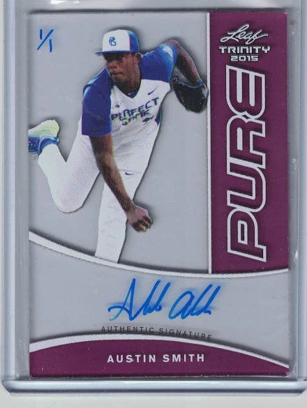 2015 Leaf Trinity Pure Autographs Purple #PAAS2 Austin Smith #1/1 - Image 1 of 1