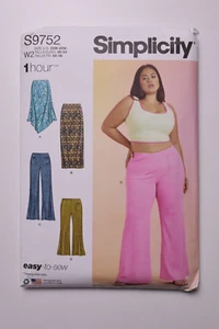Simplicity S9752 Sewing Pattern Women's Knit Skirts & Pants UNCUT Sizes 20W-28W - Picture 1 of 2