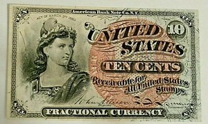 10 CENTS FRACTIONAL CURRENCY FR 1261 NEAR GEM CRISP UNCIRCULATED - Picture 1 of 2