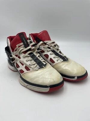 Adidas adizero Mens Size 13 Derrick Rose 2 White Red Basketball Shoes Used - Image 1 of 4