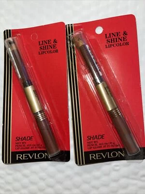 Lot of 2 New REVLON LINE & SHINE Lip Liner & Lip Gloss - Burgundy Matte SHINE - Image 1 of 2