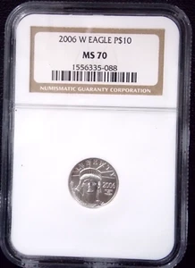 2006 W $10 American Platinum 1/10th Ounce Burnished Eagle NGC MS70 - Picture 1 of 2