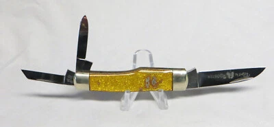 Raro cuchillo Fightn Rooster Gunstock Soligen con mango dorado brillante ¡EXCELENTE! (1599) Foto 1 de 4