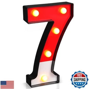 Mudder Red and White Light up Numbers Party Decorations, LED Anime Cartoon Pa - Picture 1 of 5