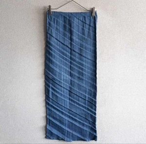 ISSEY MIYAKE blue pleated tight skirt - Picture 1 of 4