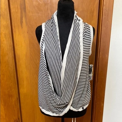 Volcom Black White Striped 2-Way Tank Sweater - Small - Image 1 of 4