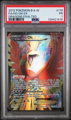 PSA 1 Pokemon Ho-Oh EX 119/124 Dragons Exalted Ultra Rare Full Art Holo POP 6 - Image 1 of 2