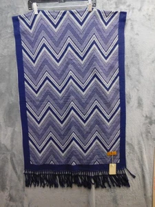Sky Cashmere Scarf One Size Chevron Fringe Soft Lightweight Wrap Shawl - Picture 1 of 6