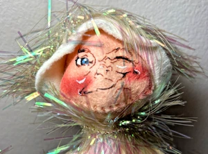 Bambola di Natale Annalee 1993 White Frosty Elf 10" - Sparkly Tinsel - Foto 1 di 8