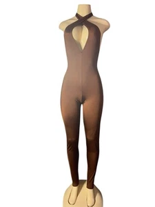SEXY MONO ENTERIZO 💯 LYCRA BROWN COLOR - Picture 1 of 2