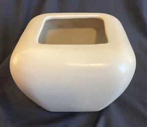 Haeger Kunstkeramik quadratisch matt beige 523-86 Übertopf Vase 5" hoch - Bild 1 von 4