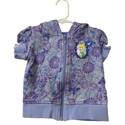 Disney Tinkerbell Girls Size 3T Purple Short Sleeve Full Zip Hooded Jacket Y2K - Image 1 of 4