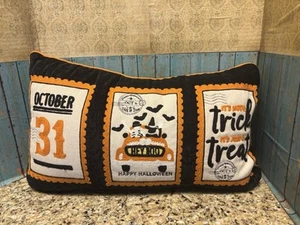 Besticktes einzigartiges 31. Oktober Halloween Trick or Treat Hey Boo Kissen 21”x12” - Bild 1 von 6