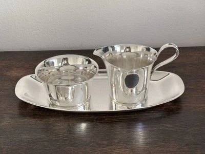 SF WMF frühes Sahneservice Wilhelm Wagenfeld versilbert Milch Zucker Tablett - Bild 1 von 4