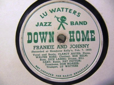 West Coast LU WATTERS JAZZ BAND Clancy Hayes FRANKIE AND JOHNNY/ Muskrat Ramble Foto 1 de 2