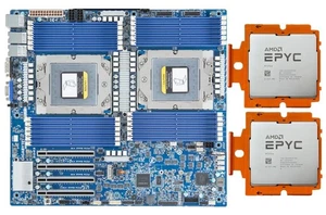 Gigabyte MZ73-LM0（rev. 2.0) SP5 +2x AMD EPYC 9334/9654/9554 128c/256t 400W - Picture 1 of 5