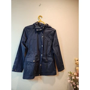 Chaqueta Eddie Bauer WeatherEdge Para Mujer S Azul Marino Impermeable Parka Con Capucha Usada en Excelente Condición - Imagen 1 de 9