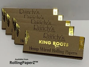 5X PACKS of RANDY'S ROOTS KING SIZE HEMP WIRED ROLLING PAPERS - Picture 1 of 3