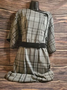 NWT Danny and Nicole Sz 12 Black/Gray Belted Dress - Picture 1 of 4