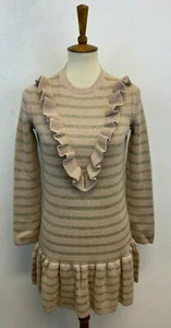 Red Valentino Womens Striped Carded Mix Wool Yarn Dress Pink Size 2XS - - Picture 1 of 4