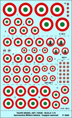 TAURO MODEL TM72/538 COCCARDE A.M.I. E M.M. SCALA 1:72 - Immagine 1 di 4