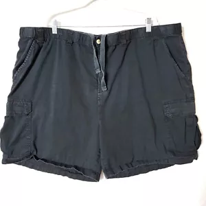 King Size Mens Cargo Shorts Size 3XL Front Zip Button& Tie Black Cabincore - Picture 1 of 11