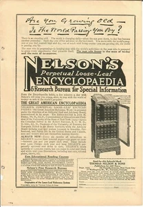VINTAGE AD NELSON'S ENCYCLOPEDIA & JOSEPH CONRAD NOVELS 1923 - Picture 1 of 2