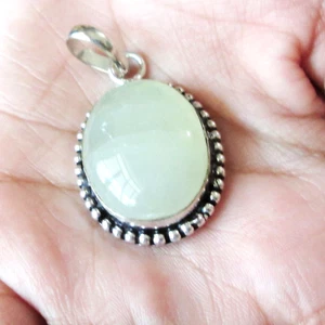 Aqua Chalcedony natural gemstone silver plated designer jewelry Pendant - Bild 1 von 4