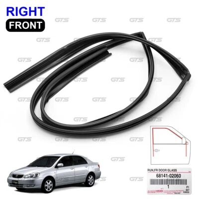 Fits Toyota Corolla Altis Sedan 2002 - 06 Front RH Door Glass Run Channel Felt - Imagem 1 de 4