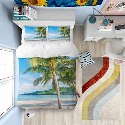 3D Beach Coconut Tree B2203 Bed Pillowcases Quilt Duvet Cover Queen King Amy 23 Foto 1 de 4