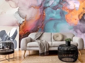 Marmor Tapete Textur Wandbild Abstrakte Kunst Modern Maßgeschneidertes Dekor 366x254 cm - Bild 1 von 8