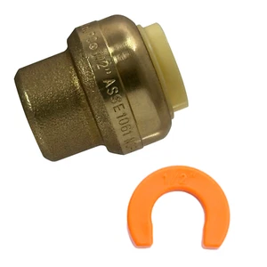 100 Pcs XFITTING 1/2" Push Fit Cap w/ 1 Clip, Push to Connect End Cap Plug Brass - Picture 1 of 5