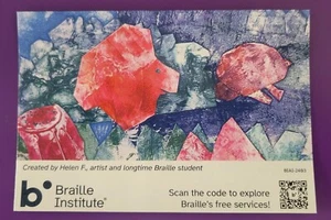 Braille Institut Helen F. Künstler Promo Magnet ca. " 5 1/2"" x 3 3/4"" - Bild 1 von 2
