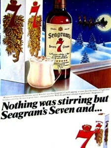 Christmas Santa Sleigh 1983 Seagram's 7 Original Print Ad 8.5 x 11" - Picture 1 of 4