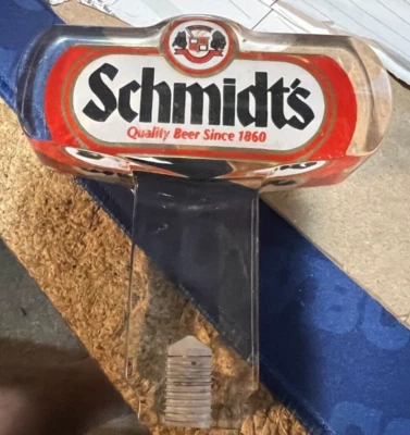 SCHMIDT'S BEER------4 1/2" ACRYLIC TAP HANDLE - Image 1 of 3
