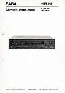 Service Manual Instructions for Saba Ultra Hifi 9120 - Bild 1 von 1