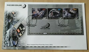 2003 New Zealand Sports Yachting America's Cup Sail Ship MS on FDC - Picture 1 of 2