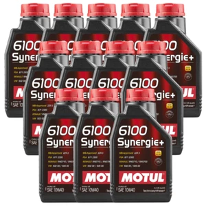 Motul 6100 Synergie+ 10W40 Gasoline or Diesel Engine Motor Oil 108646 1L 12 Pack - Picture 1 of 2