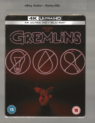 GREMLINS - UK EXCLUSIVE 4K ULTRA HD + BLU RAY STEELBOOK - NEW & SEALED - Image 1 of 4
