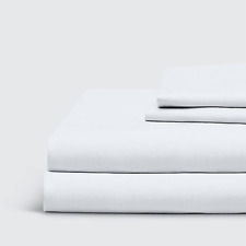 Ensemble linge de lit, draps de lit 100 % coton. 4 pièces, percale lavée douce. Lon naturel